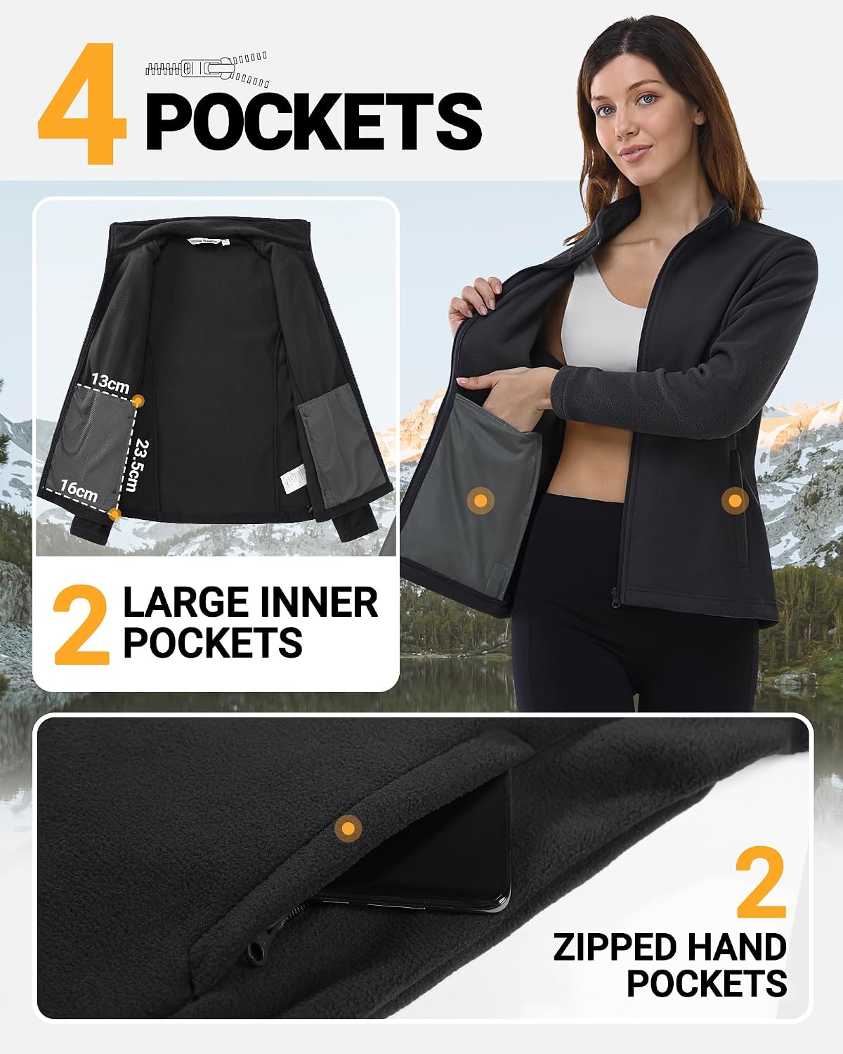 Outdoor Ventures Womens Fleece Jackets Ladies 220G Lightweight Warm Coat