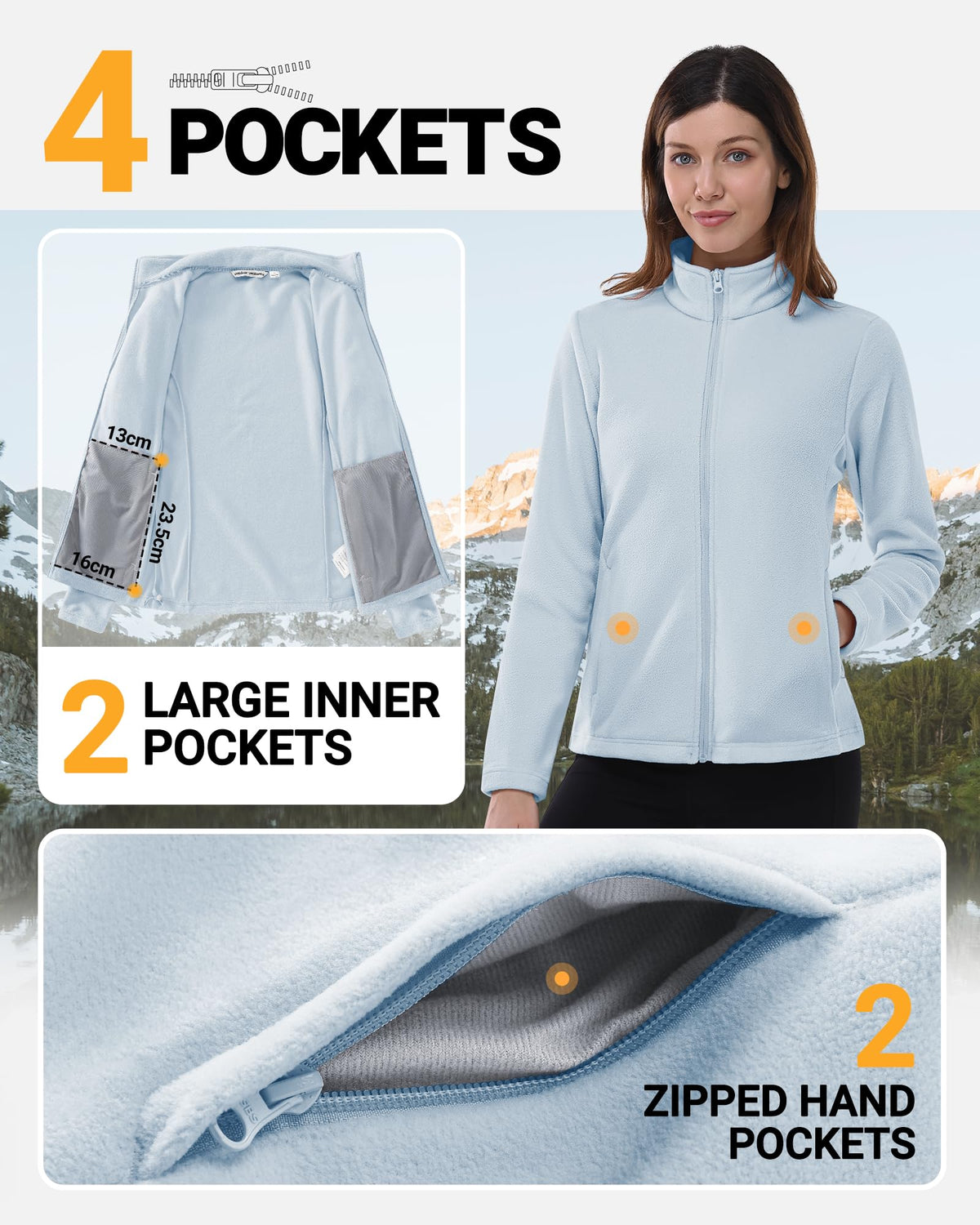 Outdoor Ventures Womens Fleece Jackets Ladies 220G Lightweight Warm Coat
