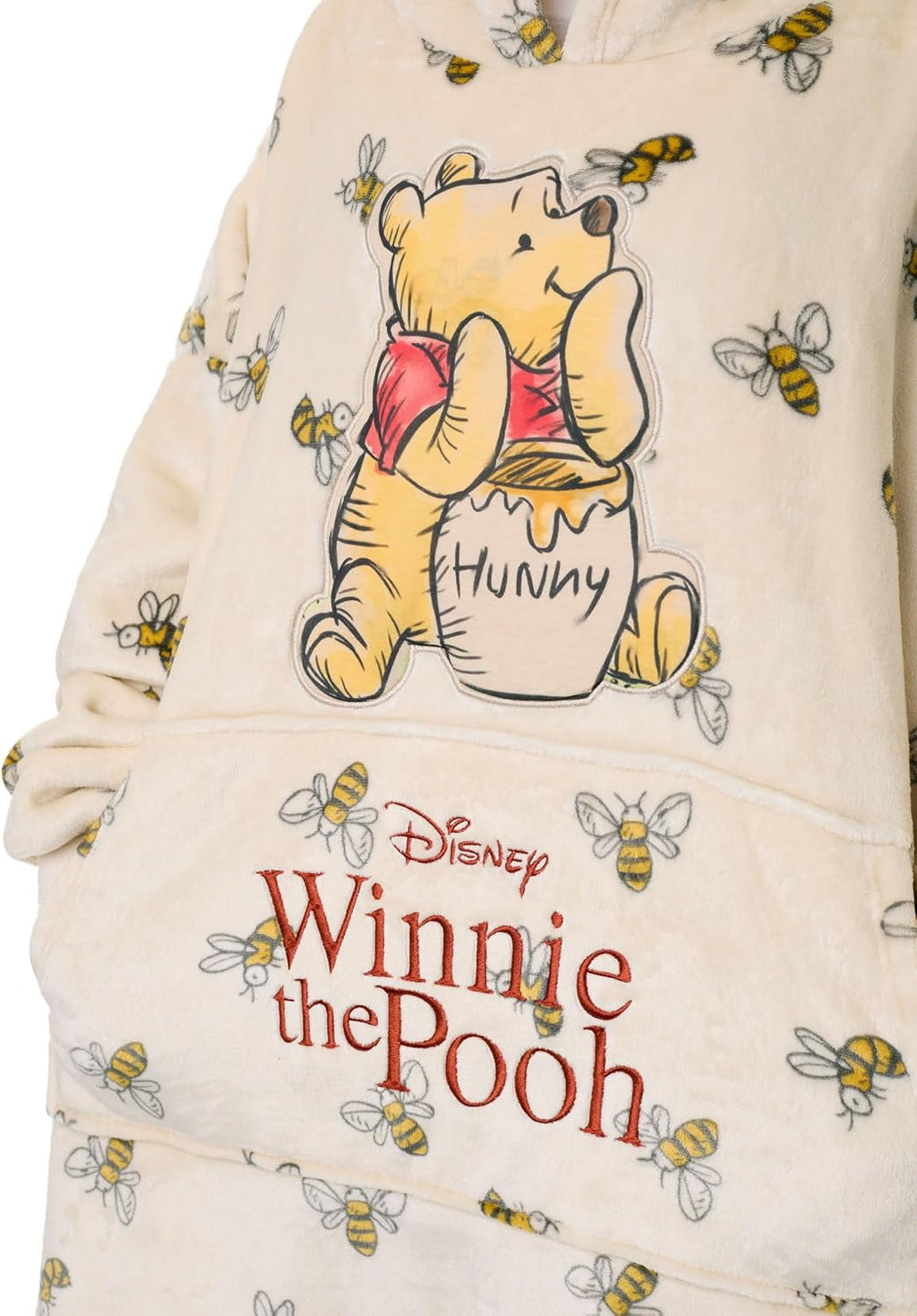 Disney Wearable Blanket Hoodie | Adults Hooded Pullover with Eeyore, The Lion King, Winnie the Pooh Mickey Mouse Themed Print One Size Sherpa Lined Loungewear with Pockets